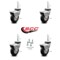 Service Caster 3 Inch Chrome Hooded Neoprene Rubber Grip Ring Stem Casters with Brake SCC, 4PK SCC-GN03S310-NPRB-BC-B-4 - alternate 5